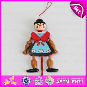 2016 New Style Wooden String Puppet, High Quality Baby Wooden Pull Toy Puppet, Popular Kid Wooden Pu